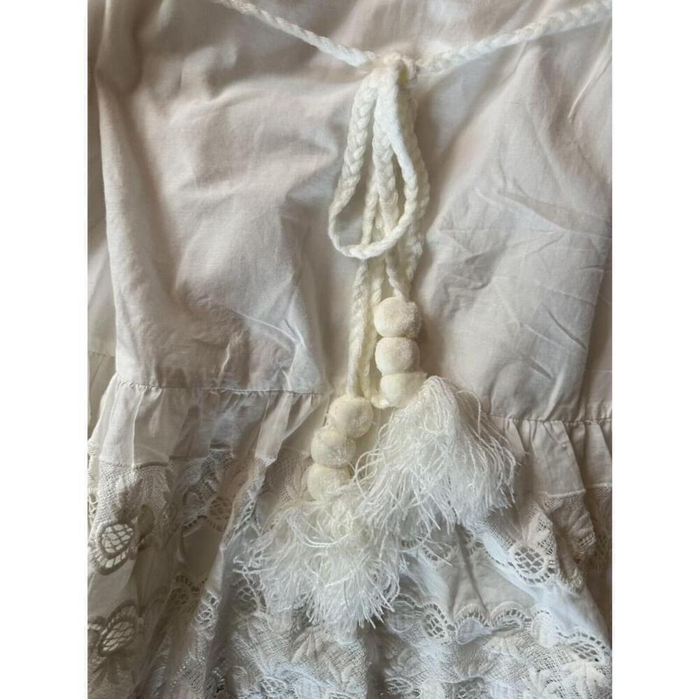 Maette by Stella & Dot Cora One Shoulder Dress White Ruffle Cottagecore - Picture 5 of 9